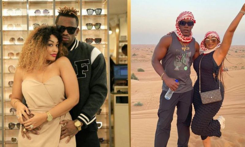 Left: Zari with Platinumz. Zari and Shakib.
