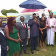 Steven Keddi flanked by his wife Eva handed over to the Butebi RDC Paul Mwidu Kilikwani in the presence of the residents and local leaders