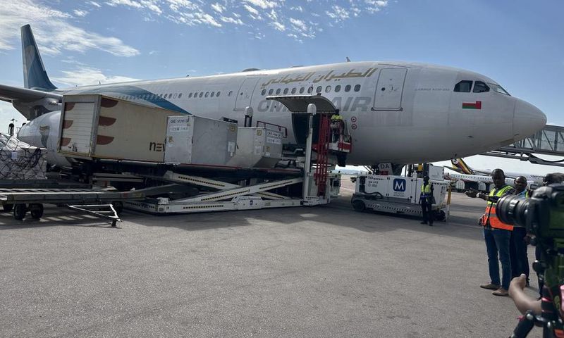The artefacts on arrival at Entebbe International Airport on Saturday