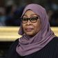 Samia Suluhu Hassan, Tanzania's President, before a meeting with U.S. Vice President Kamala Harris, not pictured, in the Vice President's Ceremonial Office in Washington, D.C., U.S., on Friday, April 15, 2022. Photographer: Yuri Gripas/Abaca/Bloomberg ...