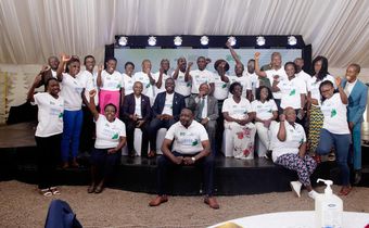 Batema (centre) with human rights activists He urged them to appeal to auhtorities when dealing with human rights complaints