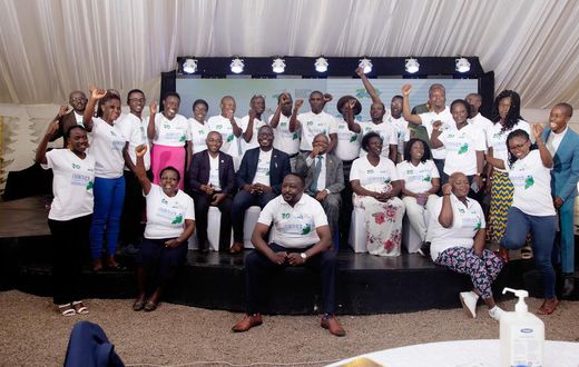 Batema (centre) with human rights activists He urged them to appeal to auhtorities when dealing with human rights complaints