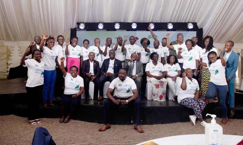 Batema (centre) with human rights activists He urged them to appeal to auhtorities when dealing with human rights complaints