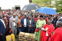 People gathered at Kigarama Catholic Parish, Bitereko Sub County to witness the launch of the Church construction