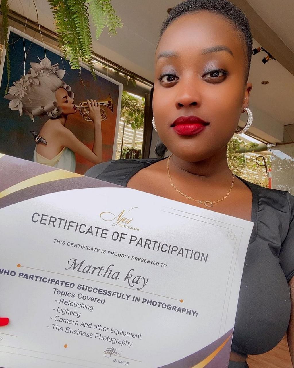 'Certified roots' Martha Kay updates her qualification in photography career/Instagram
