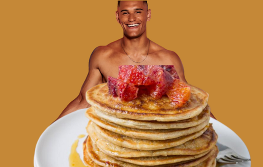 Blood Orange Whole-Wheat pancakes are healthy sweet rewards after morning gym session