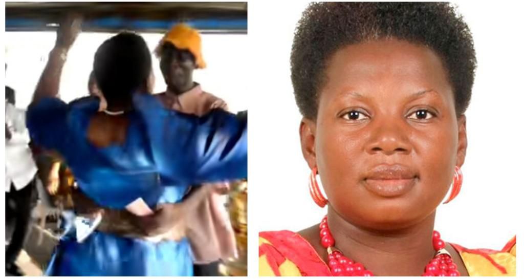 Hon Namujju appeared to be having a great time before she was pulled from a supporter