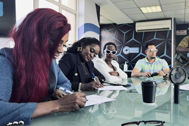 Cindy, Lilian and Jackie together with Aly Allibhai, CEO of Talent Africa Group made the concert announcement on Wednesday