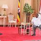 Museveni and Ruto during their meeting on Sunday