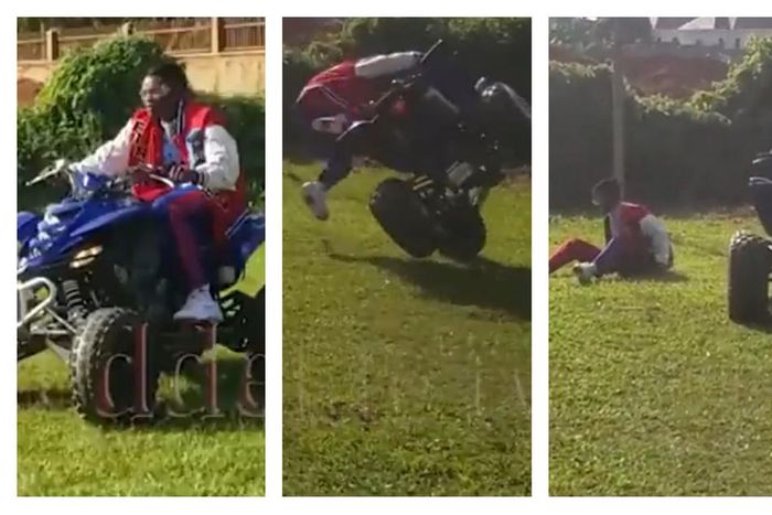 Pallaso fell off a quad bike in a video shoot