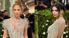 Jennifer Lopez and Emily Ratajkowski were among those who wore naked dresses at the 2024 Met Gala. Sean Zanni/Patrick McMullan via Getty Images/Dia Dipasupil/Getty Images