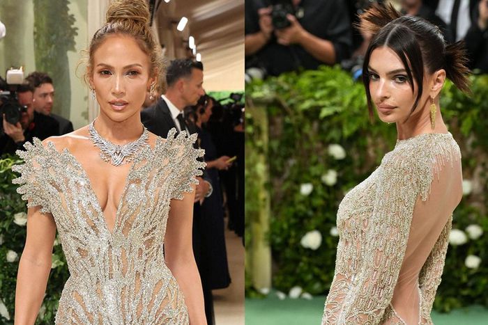 Jennifer Lopez and Emily Ratajkowski were among those who wore naked dresses at the 2024 Met Gala. Sean Zanni/Patrick McMullan via Getty Images/Dia Dipasupil/Getty Images