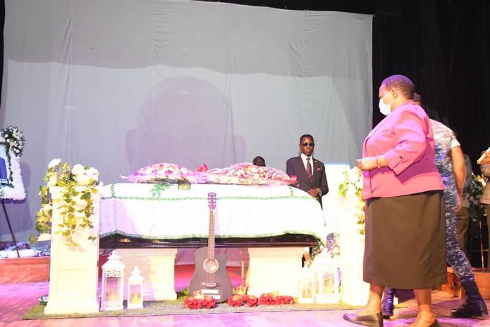 Prime Minister Robinah Nabbanja attended Kato Lubwama's funeral service at the National Theater on Tuesday