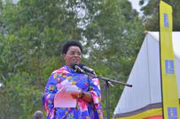 Hon Peace Mutuuzo giving her speech