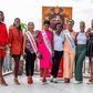 Diana Kahunde (C), the Stanbic Bank Marketing Manager Personal and Private Banking (PPB) poses for a photo with some of the beauty queens at the launch