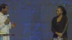 Pastor Robert Kayanja and  Phiona Nyamutoro during yesterday's Sunday service