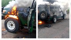 The truck in which the tourists were moving in was set ablaze