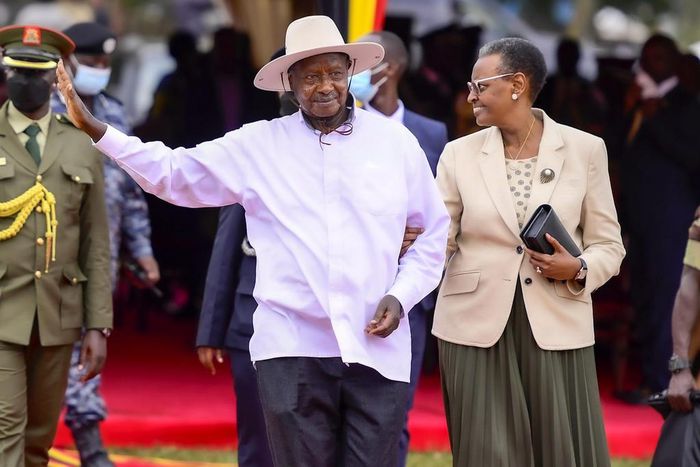 President Yoweri Museveni was in the company of the First Lady and Minister of Education and Sports Janet Museveni