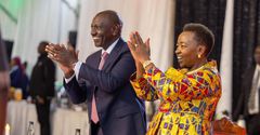 President William Ruto and First Lady Rachel Ruto during the New Year's party at Kisii State Lodge