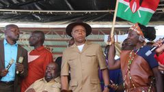 Maina Njenga during a prayer meeting held at Kabiruini Showground in Nyeri