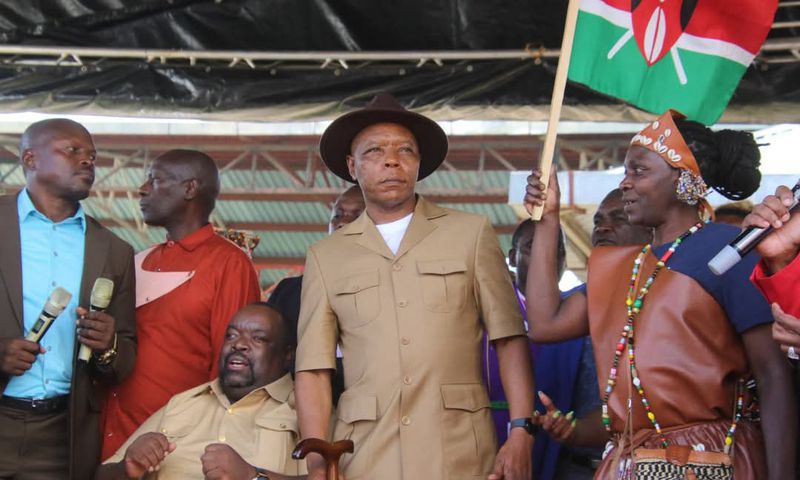 Maina Njenga during a prayer meeting held at Kabiruini Showground in Nyeri