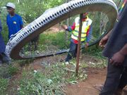 A metallic object that fell from the sky and landed in Mukuku Village, Makueni County, on December 30, 2024.