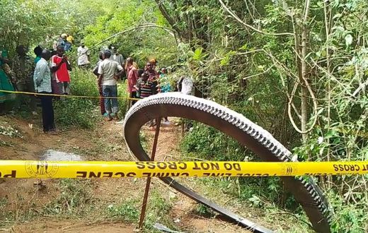 A metallic object that fell from the sky and landed in Mukuku Village, Makueni County, on December 30, 2024.