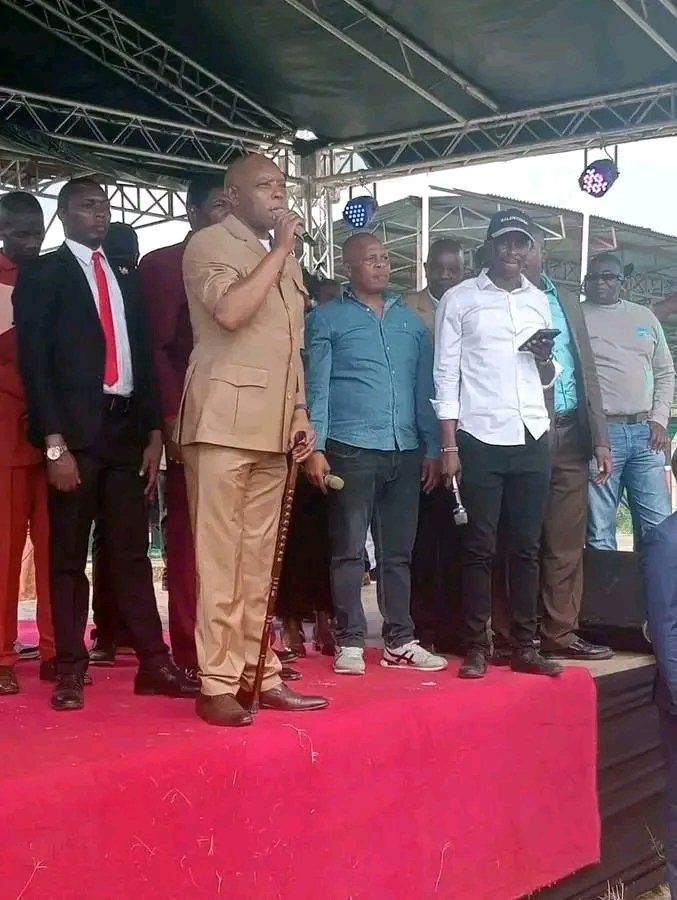 Maina Njenga during a prayer meeting held at Kabiruini Showground in Nyeri