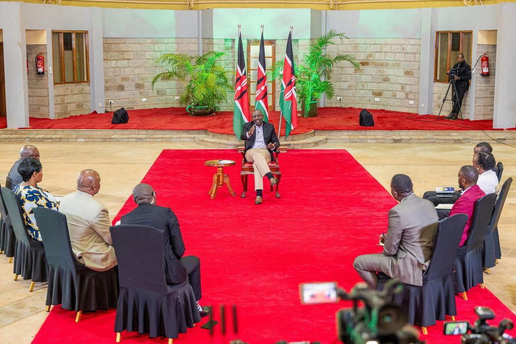 President William Ruto participated in a joint media interview with vernacular stations on March 31, 2025, at Sagana State Lodge.