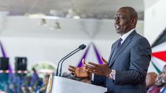 President William Ruto during the Labour Day celebrations at Uhuru Gardens
