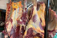 Red meat on display at a butchery