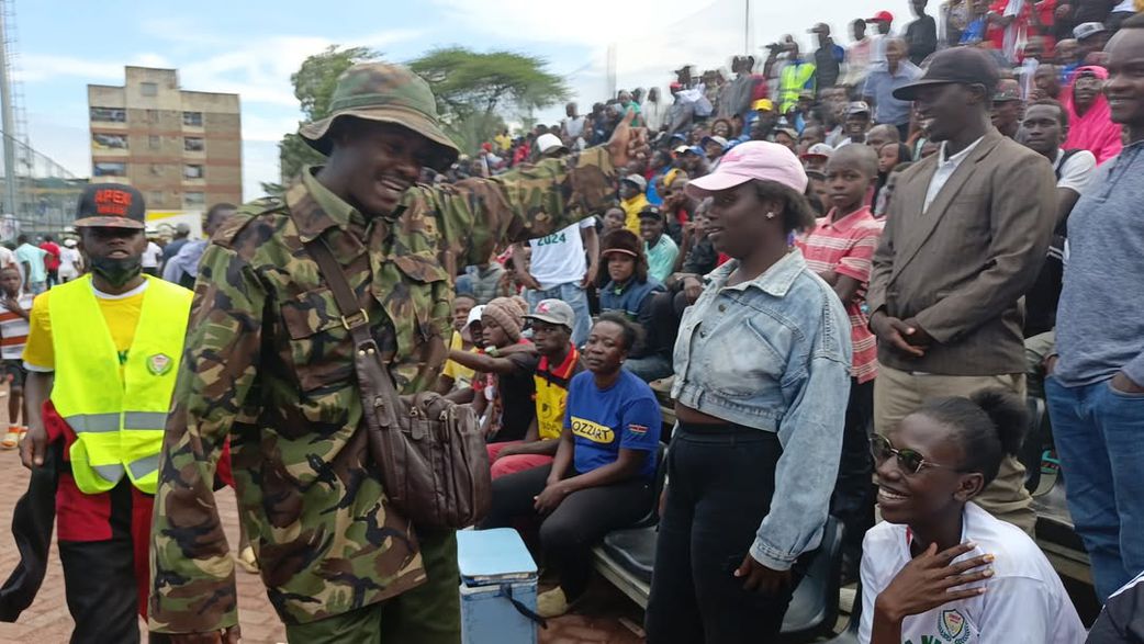 Dennis Munyao, aka Afande Denno, at the Dandora Stadium for a football match