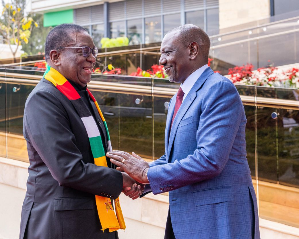 President William Ruto, the current EAC Chairperson, and President Emmerson Mnangagwa of Zimbabwe, who chairs the SADC.
