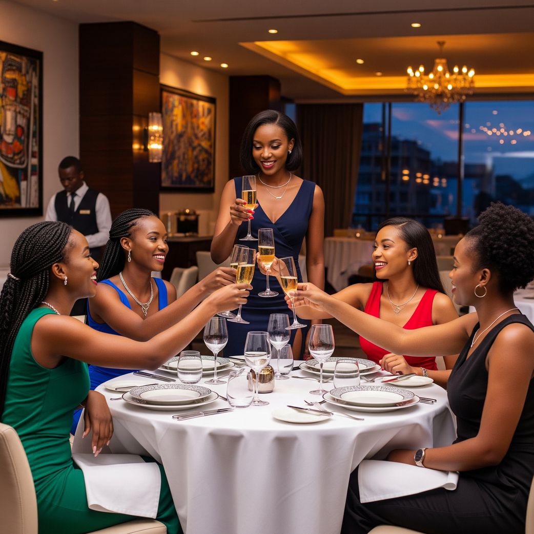 An AI-generated image of ladies celebrating