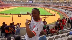 A photo of a view fans view of the football pitch at Moi International Sports Centre Kasarani