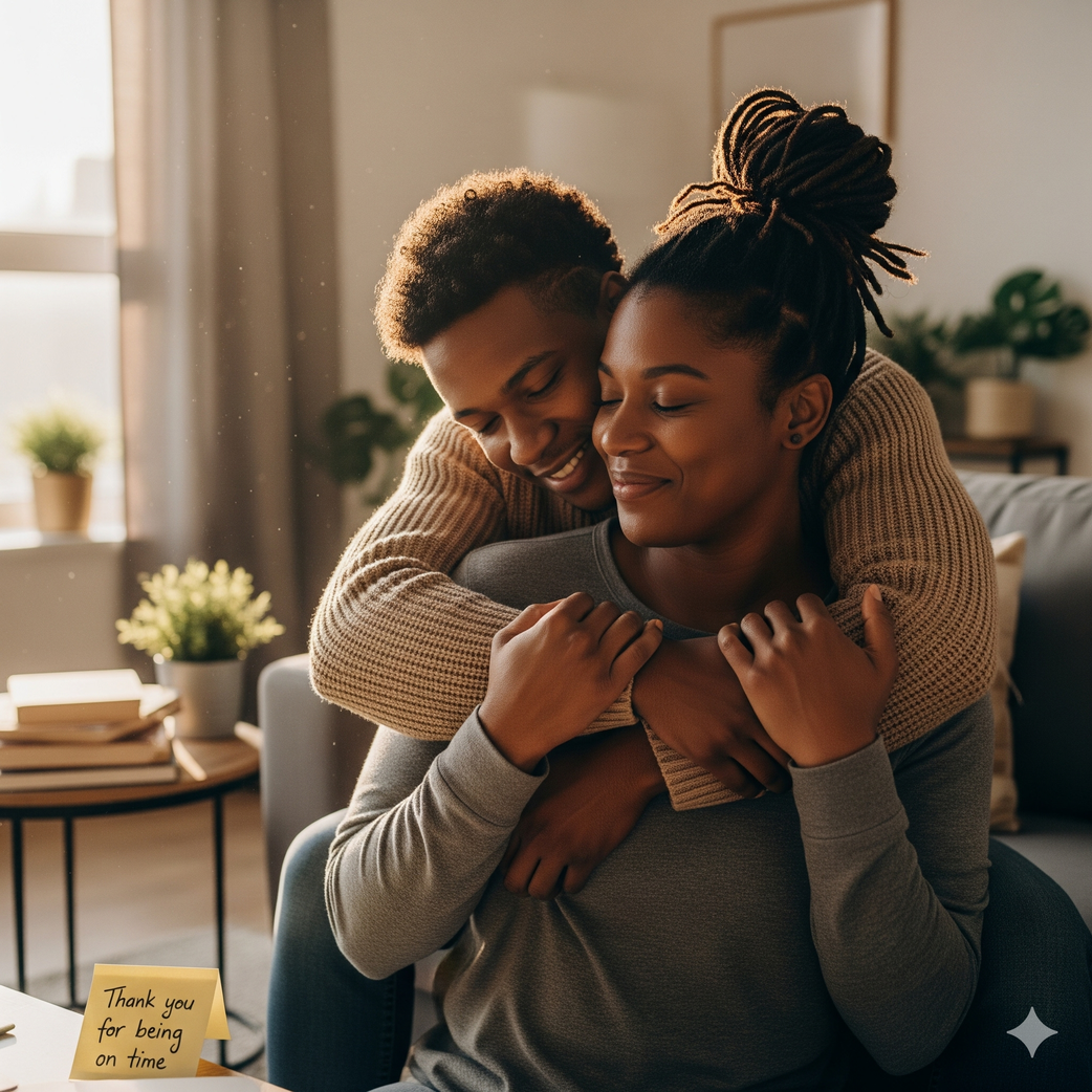 Acknowledge and appreciate it when your partner is on time