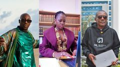 A collage image of Bien, Akothee and Maina Kageni