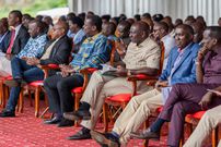 President William Ruto and other leaders during an Interdenominational church service in Kimana, Kajiado County on Sunday, December 01.