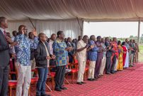President William Ruto and other leaders during an Interdenominational church service in Kimana, Kajiado County on Sunday, December 01.