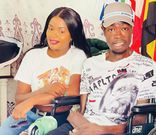 A past image of late footballer Ezekiel Otuoma with his wife Racheal Otuoma