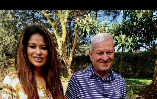 Media personality Julie Gichuru with her father, the late Farooq Asif Butt, Lt Col (Ret)