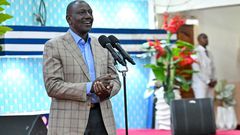 President William Ruto addressing the congregation during a church service at Jesus Winner Ministry, Roysambu, Nairobi county on Sunday, March 2, 2025