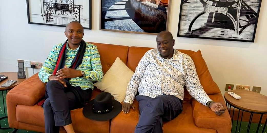 Former Deputy President Rigathi Gachagua posing with Inject Party Leader Morara Kebaso a