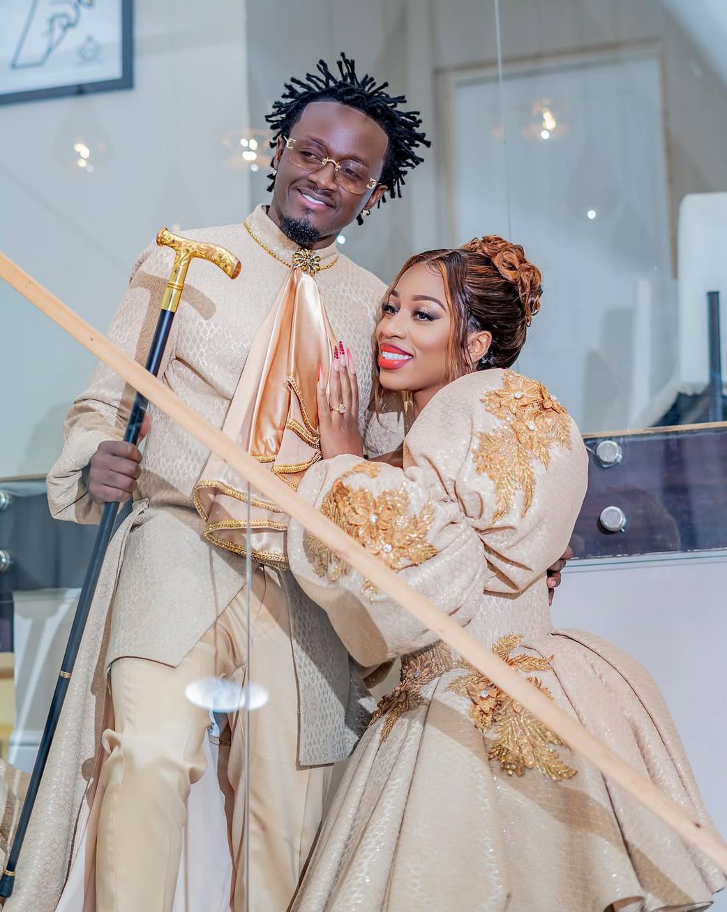 Kenyan singer Kevin 'Bahati' Kioko  with his wife Diana Marua