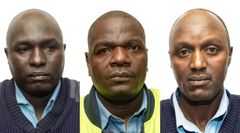 A collage of the three police officers arrested by EACC detectives for receiving bribes in Nairobi