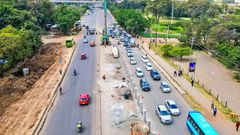 The viaduct being constructed along Kenyatta Avenue
