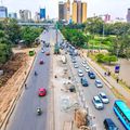 The viaduct being constructed along Kenyatta Avenue