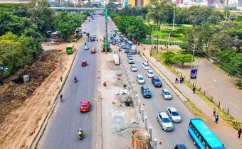 The viaduct being constructed along Kenyatta Avenue