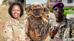 A collage of Dalya Wambui, Paul Ogola and Brigeddia General who are enlisted in the U.S. military