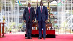 President William Ruto and DP Kithure Kindiki on November 1, 2024 when the latter was sworn in to serve as Kenya's Deputy President